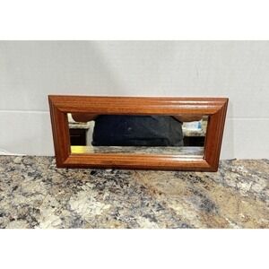 Vintage Home Interiors Wood Frame Wall Hanging Accent Mirror Rectangular